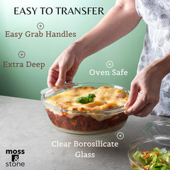 Moss & Stone plat dans le four illustrant la compatibilité cuisson