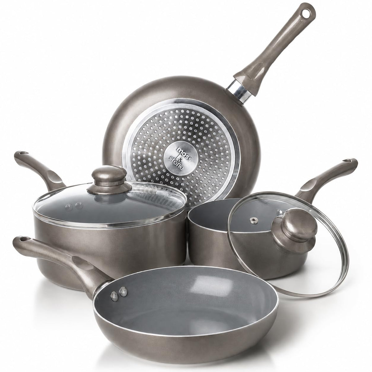 Moss & Stone ensemble face avant montrant coffret complet et gain de place