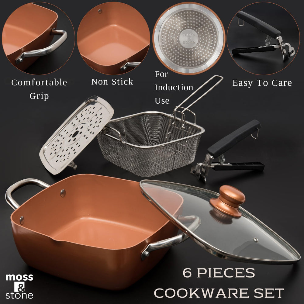 Moss & Stone panier de friture amovible pour retirer les aliments facilement