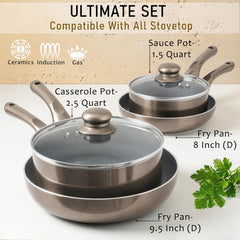Moss & Stone poêle 9,5" en action pour dorer facilement les aliments