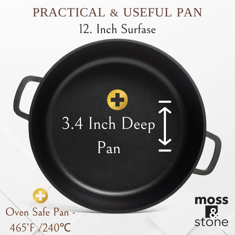 Moss & Stone couvercle en verre trempé pour surveillance de cuisson sans perte de chaleur