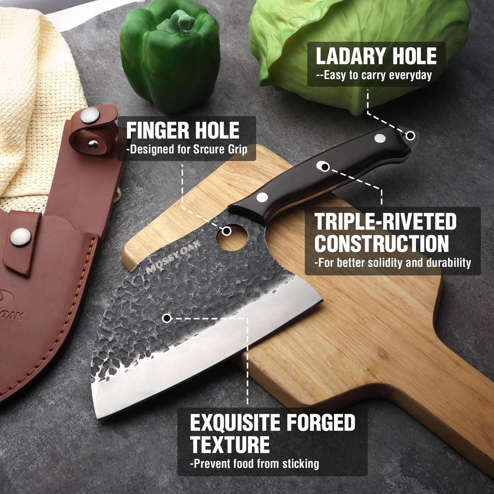Mossy Oak comparaison taille main montre équilibre et maniabilité du couteau