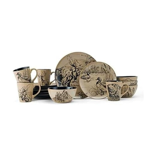 Mossy Oak ensemble devant de table montrant l'ensemble complet et son aspect rustique