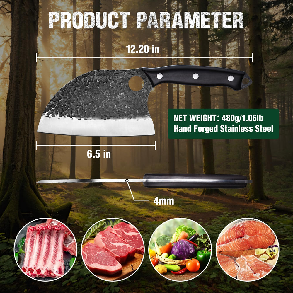 Mossy Oak gros plan de la lame forgée montrant texture et anti-adhérence
