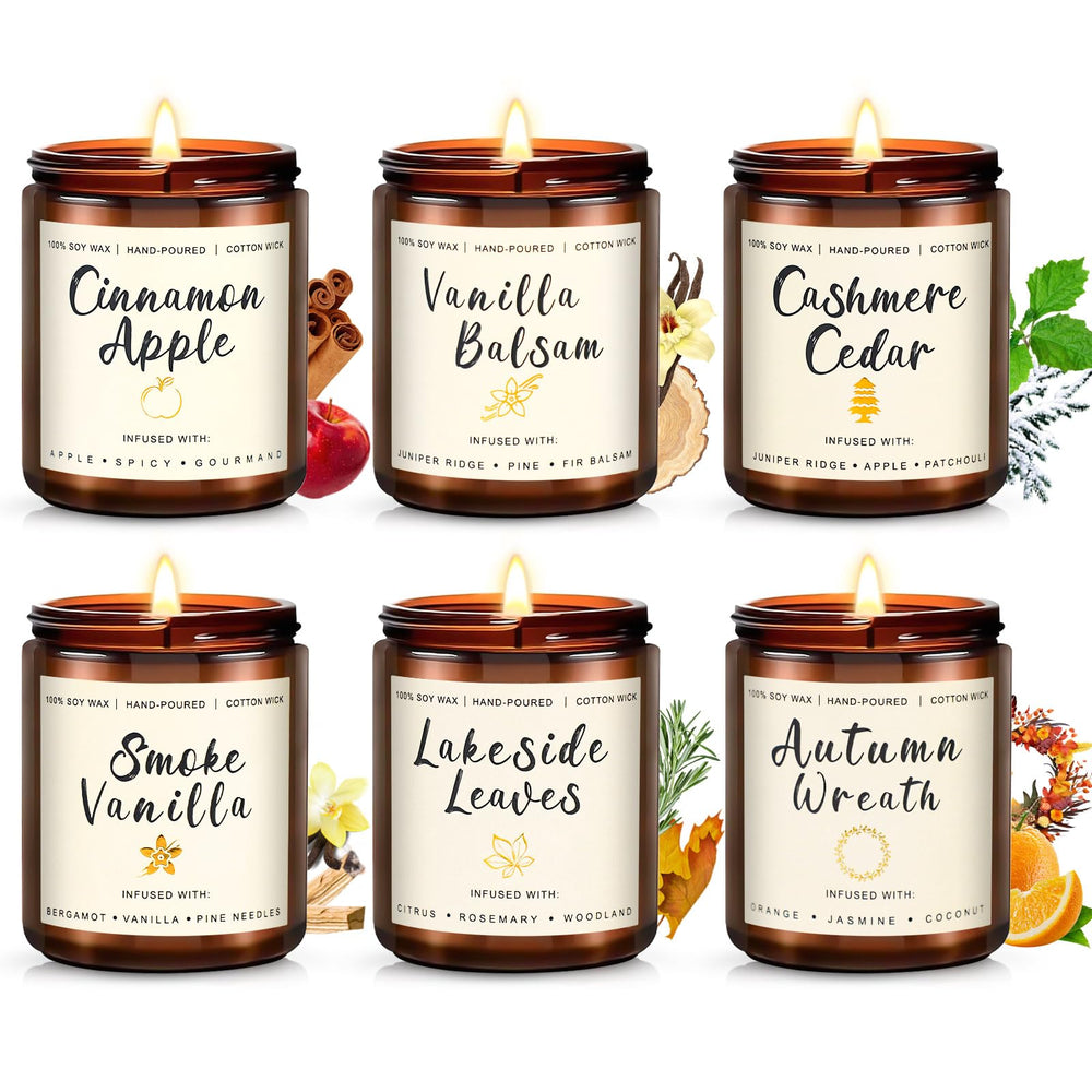 MOULENGGU coffret six bougies automne, décoration chaleureuse