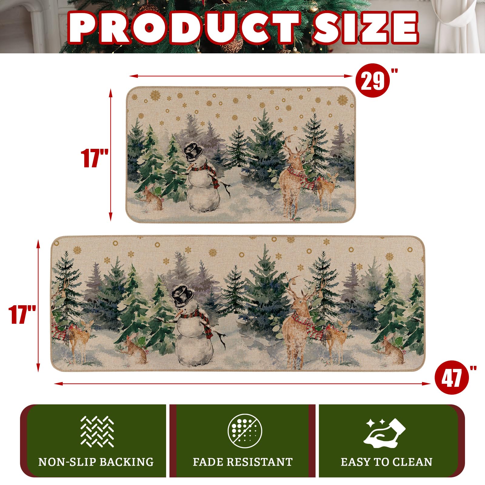 Moutina tapis sur porche décoré de Noël ajoutant ambiance accueillante extérieure