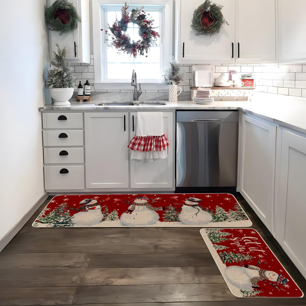 Moutina tapis intégré dans pièce décorée créant ambiance chaleureuse de Noël
