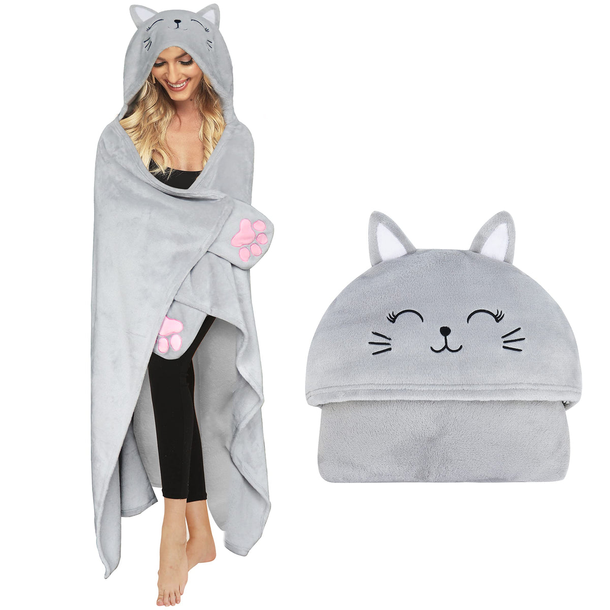 Moyel capuche chat face avant montre look mignon et chaleur