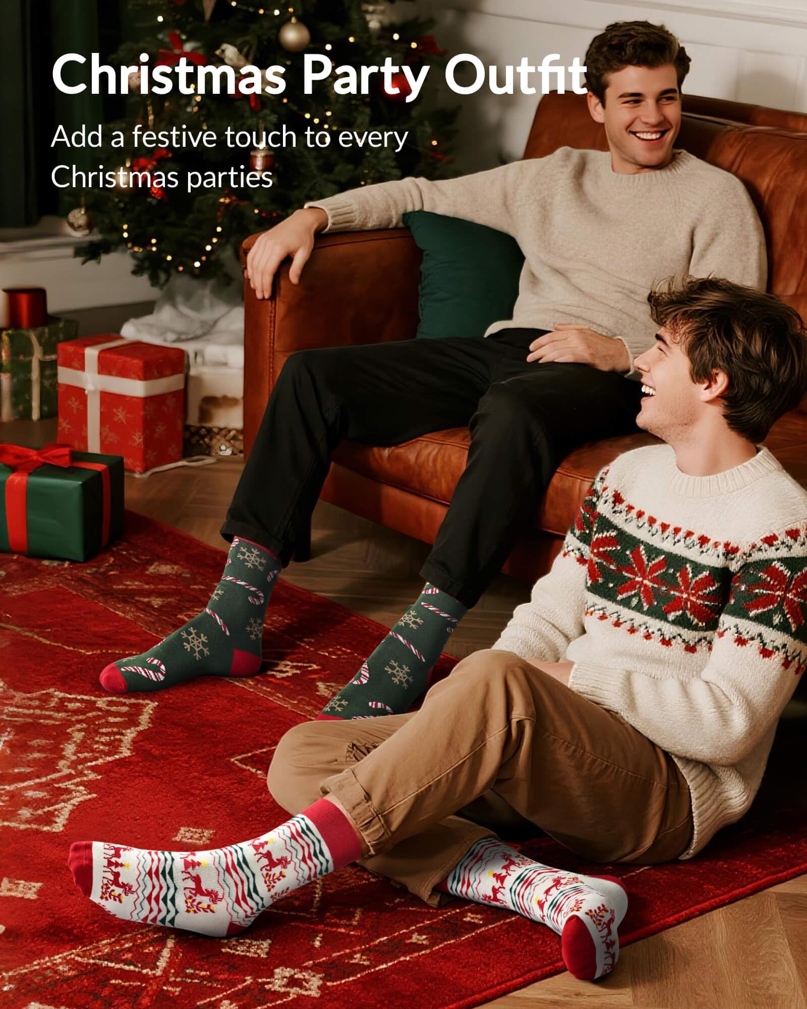 Moyel homme portant chaussettes style de vie chaleur et esprit fête