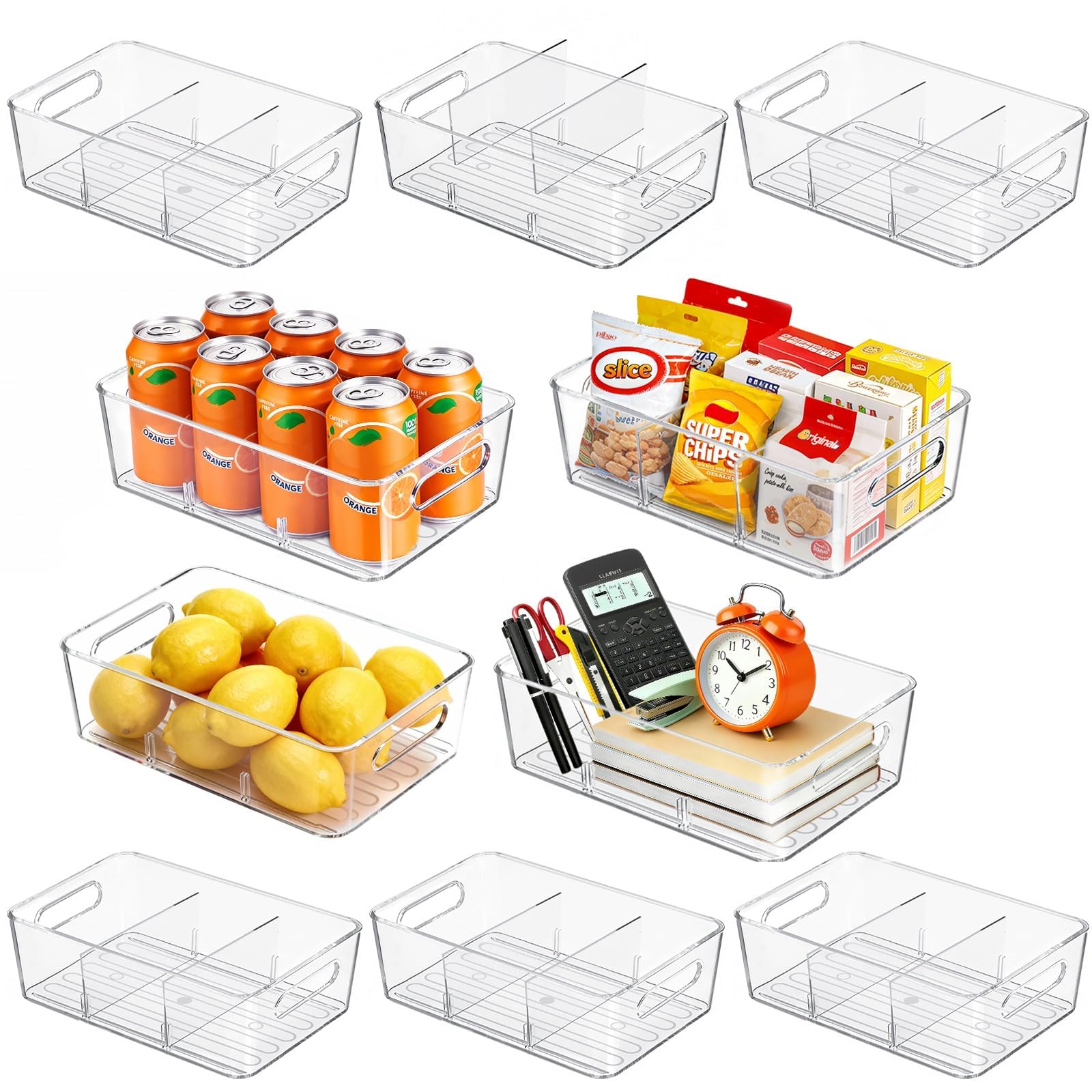 Mpotmiy bac transparent face avant montrant contenu visible rapidement