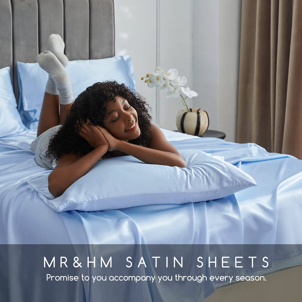 MR&HM comparaison taille Queen montrant drap-housse couvrant le matelas