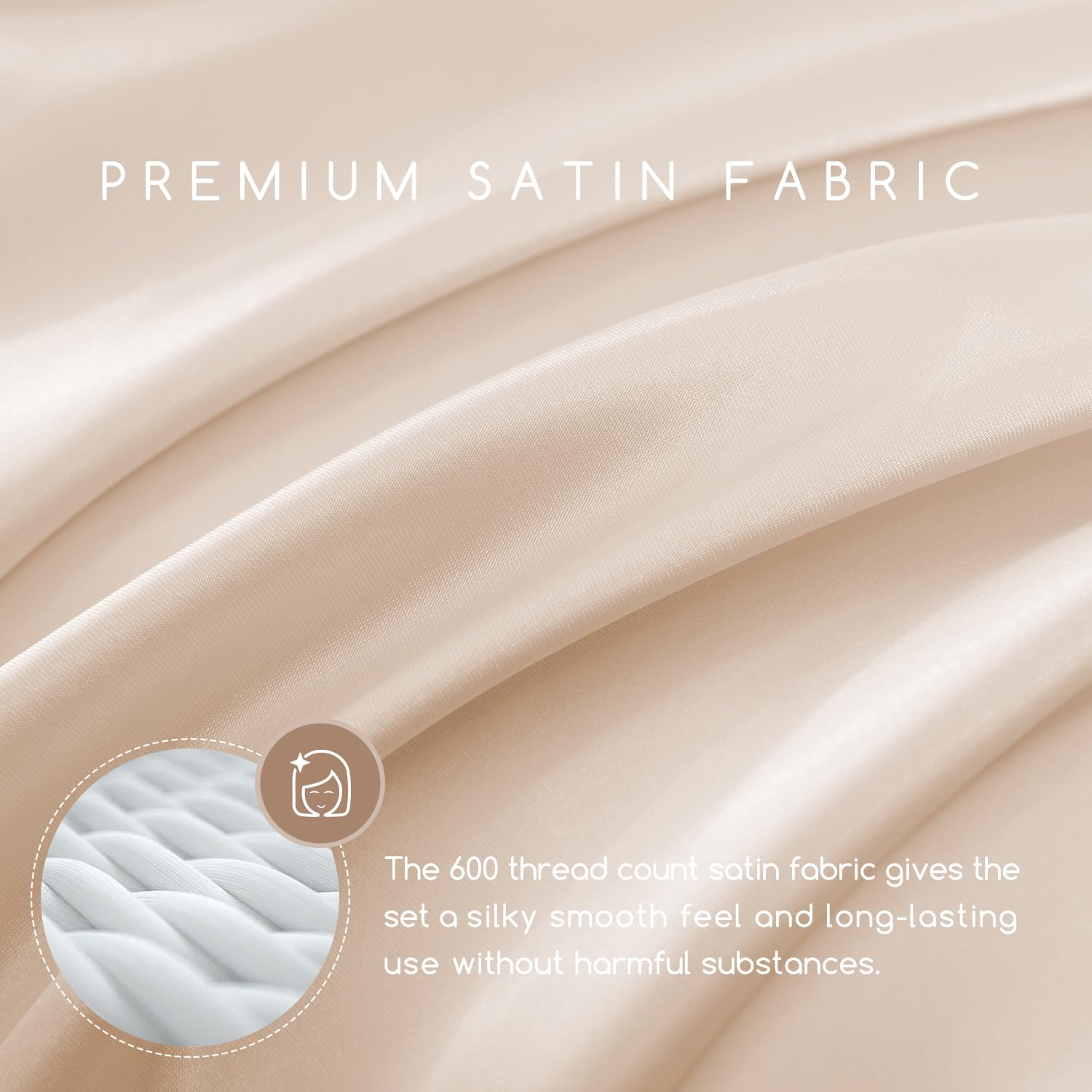 MR&HM gros plan texture satin 600 TC pour douceur durable