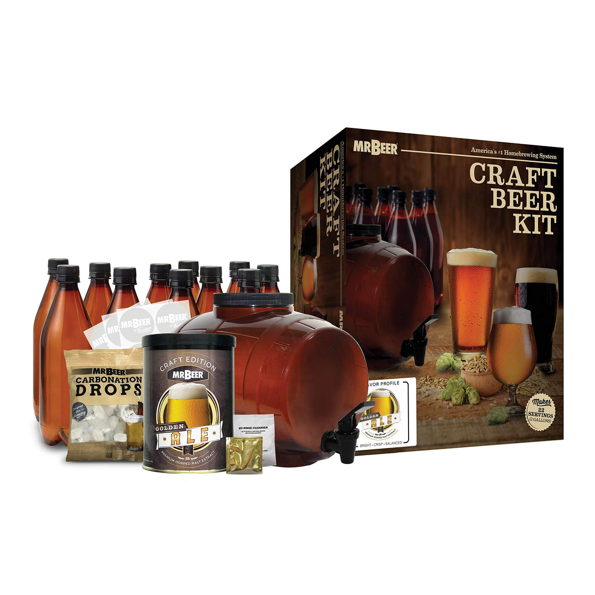 Mr. Beer emballage avant montrant le kit complet et facilité d'utilisation