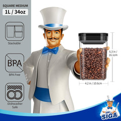 MR.SIGA contenant utilisé sur plan de travail pour ingrédients accessibles