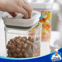 MR.SIGA boîtes empilées optimisant l'espace et rangeant le garde-manger