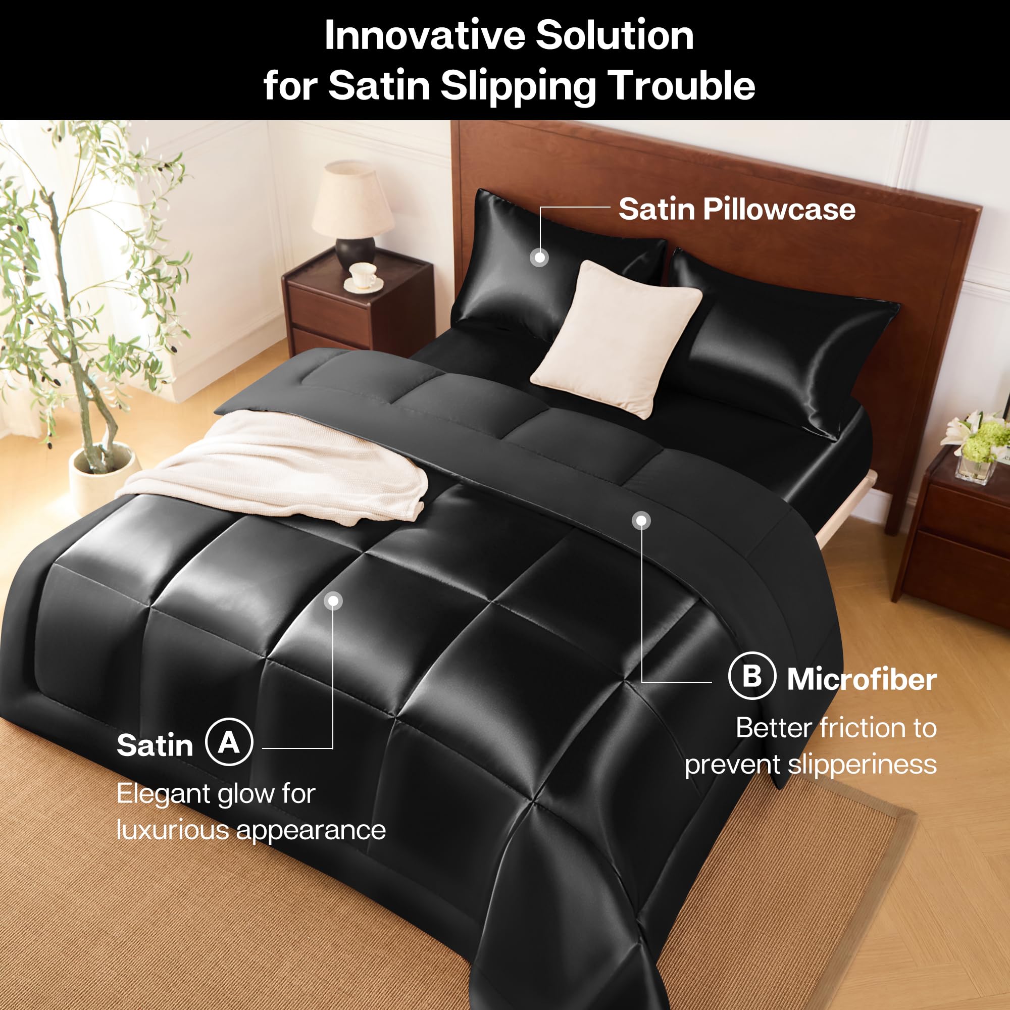 MR&HM satin brillant, look luxueux et élégant pour la chambre