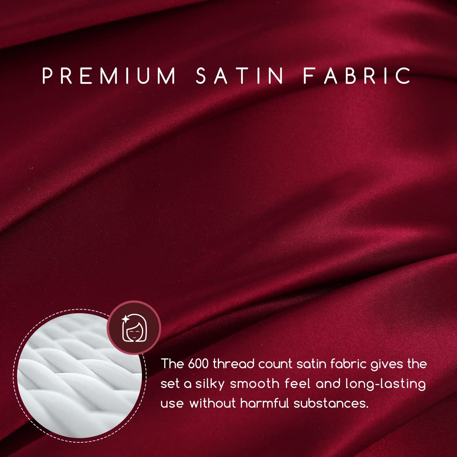 MR&HM draps satin coin élastique montrant maintien sécurisé contre le glissement