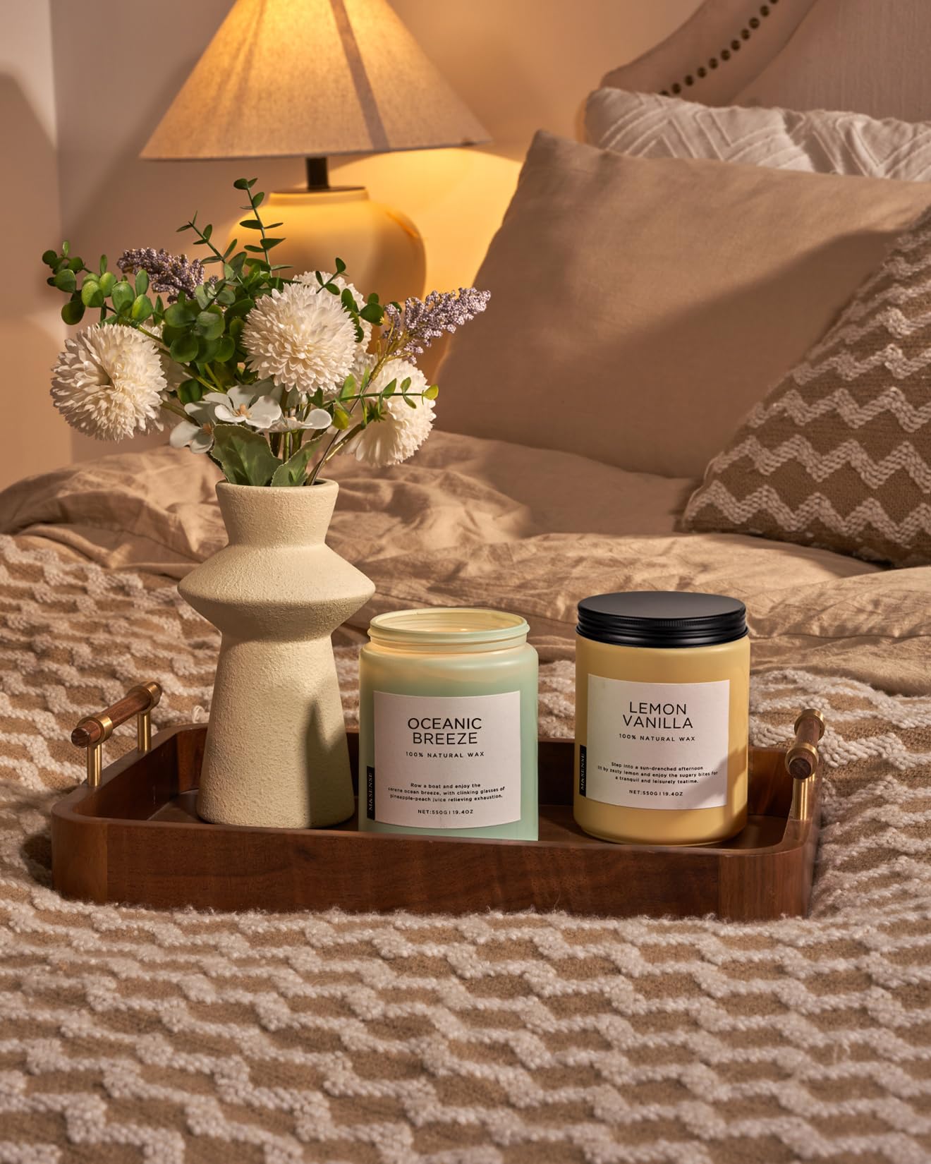 M&SENSE bougie en chambre nocturne favorisant ambiance relaxante douce