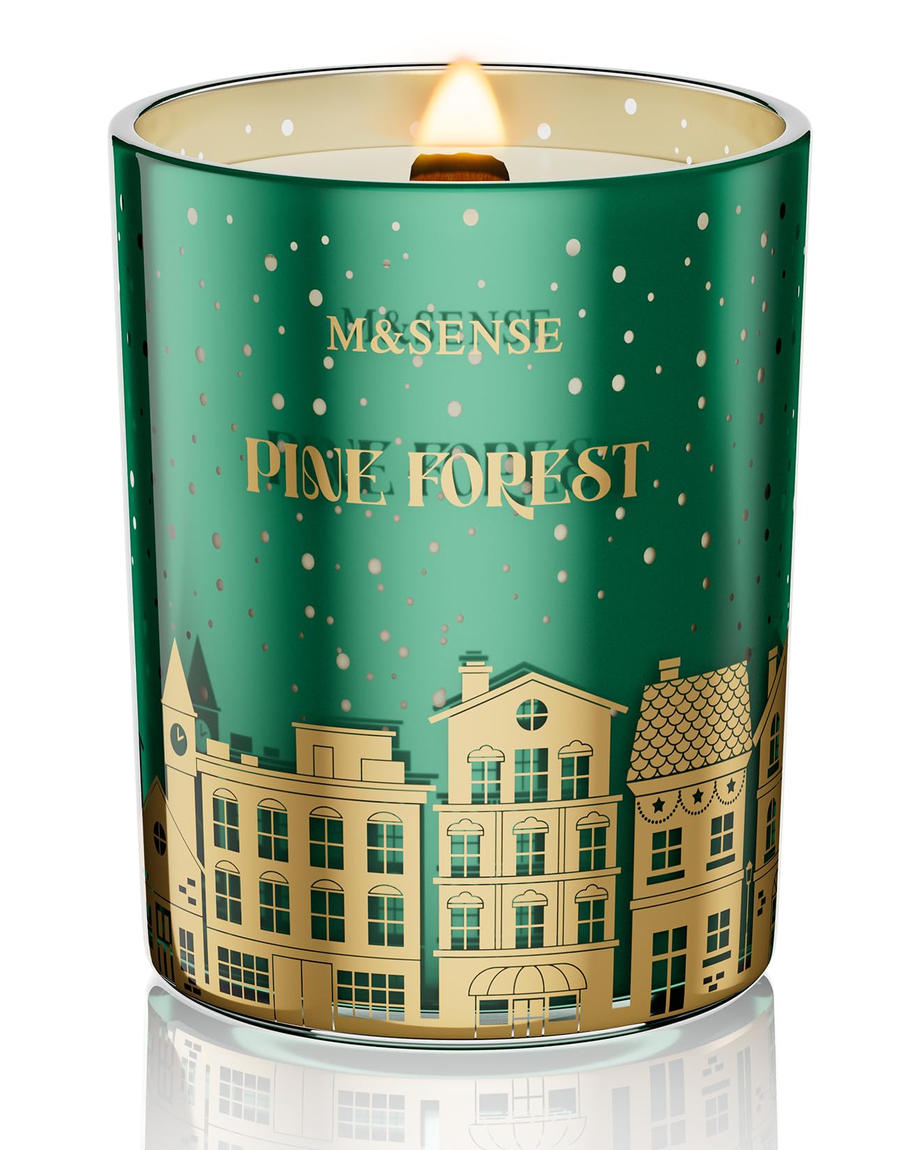 M&SENSE bougie Pine Forest vue avant élégant, décore et parfume instantanément