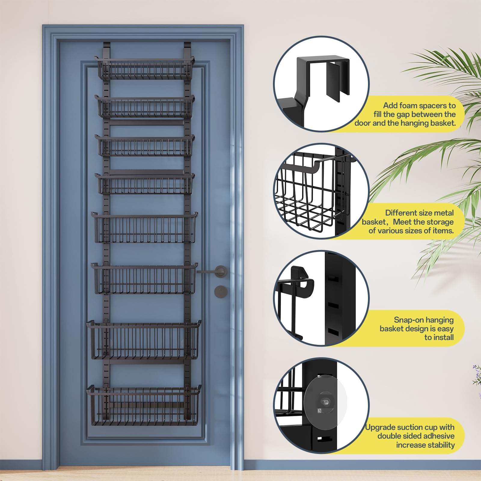 MSERCUOR installé sur porte, montage sans perçage rapide