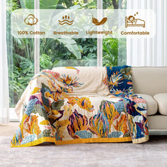 MSGKV gros plan tissu mousseline coton quatre couches sensation douce