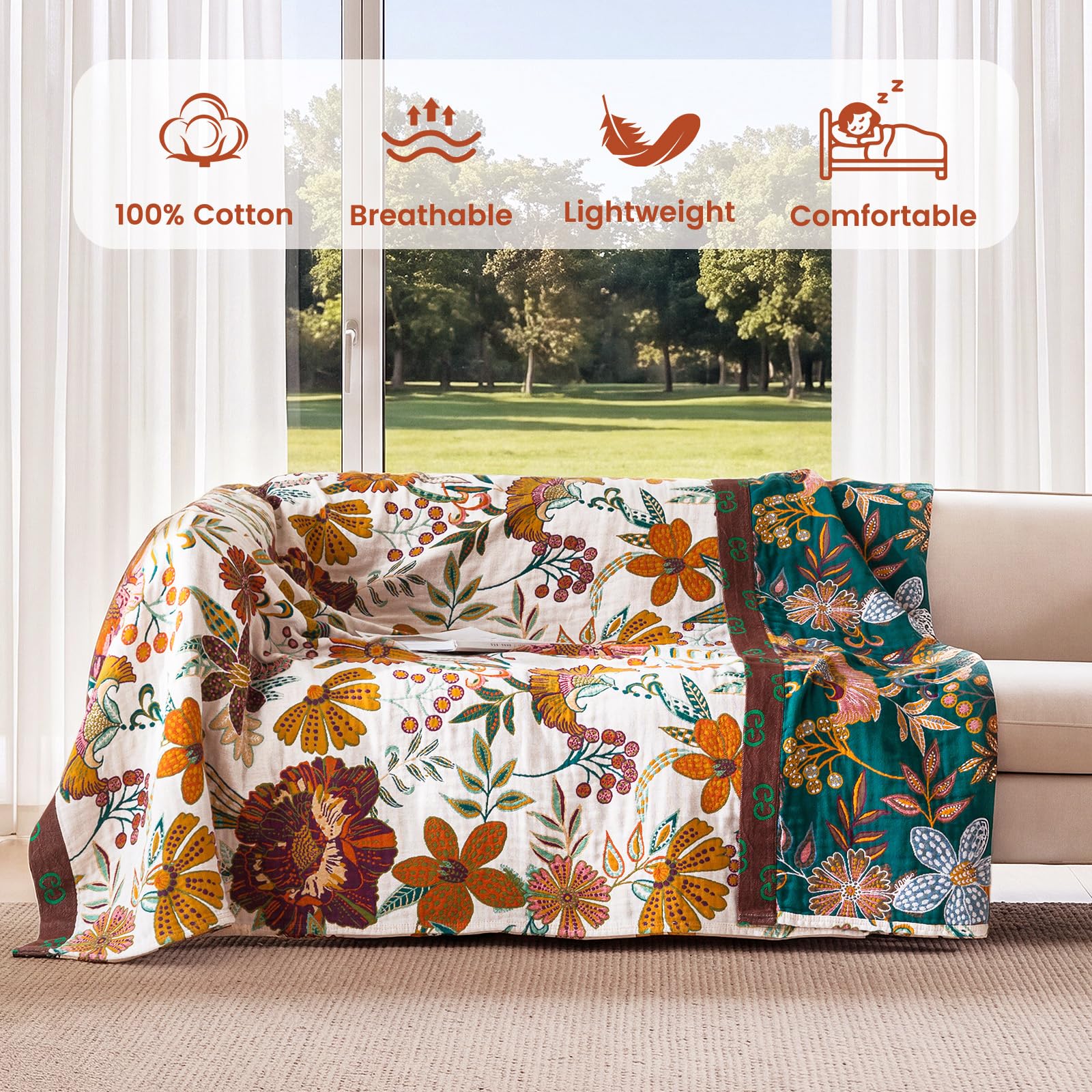 MSGKV plaid disposé sur canapé apportant chaleur et style au salon
