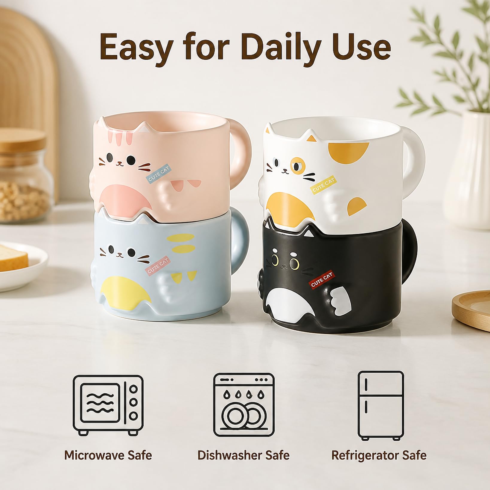 Mualuwi mug posé dans micro-ondes pour démontrer la sécurité et praticité
