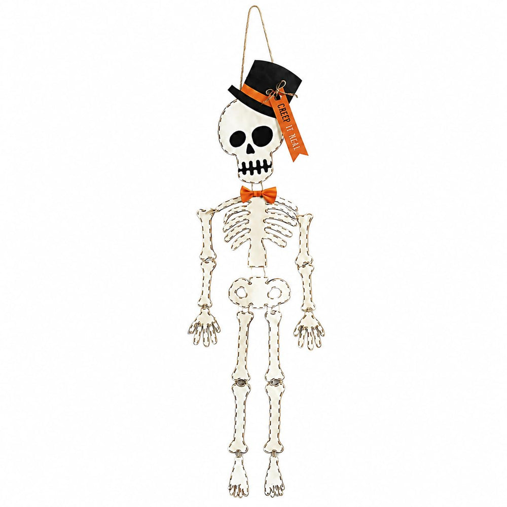 Mud Pie suspension squelette vue frontale apporte ambiance Halloween instantanée