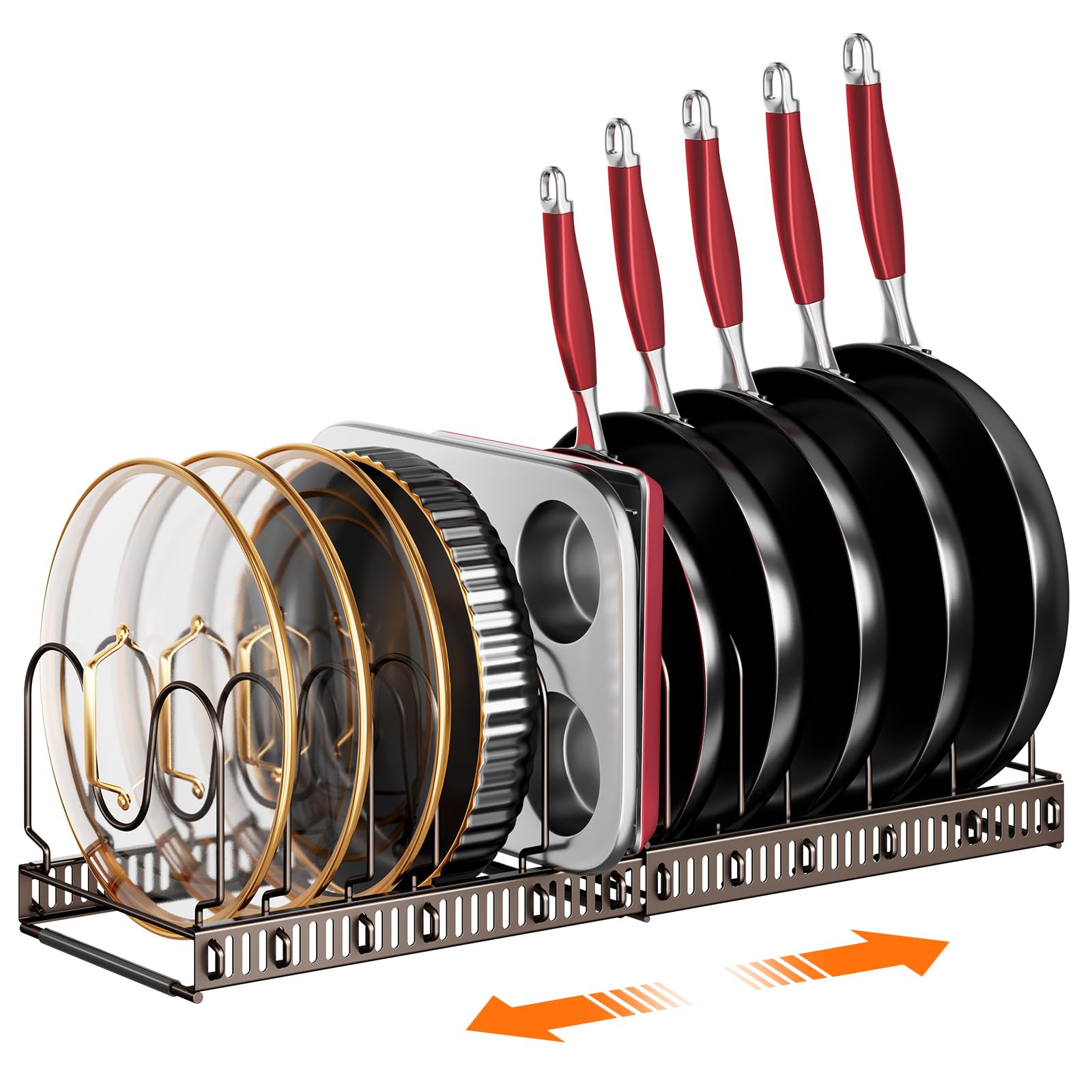 MUDEELA vue avant du rack bronze montrant rangement compact et gain de place