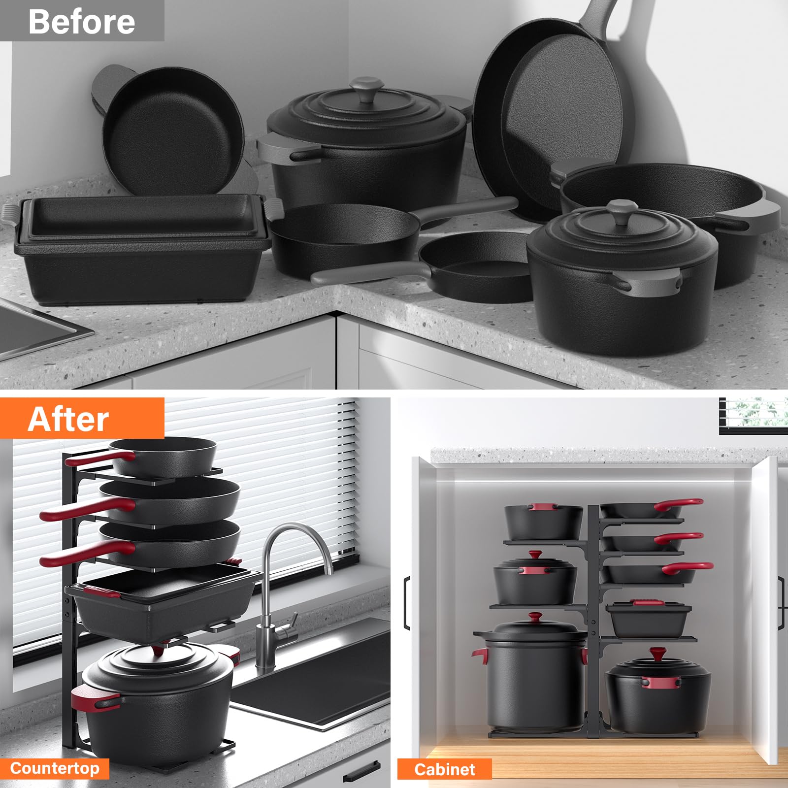 MUDEELA rangement final en cuisine, espace de travail dégagé
