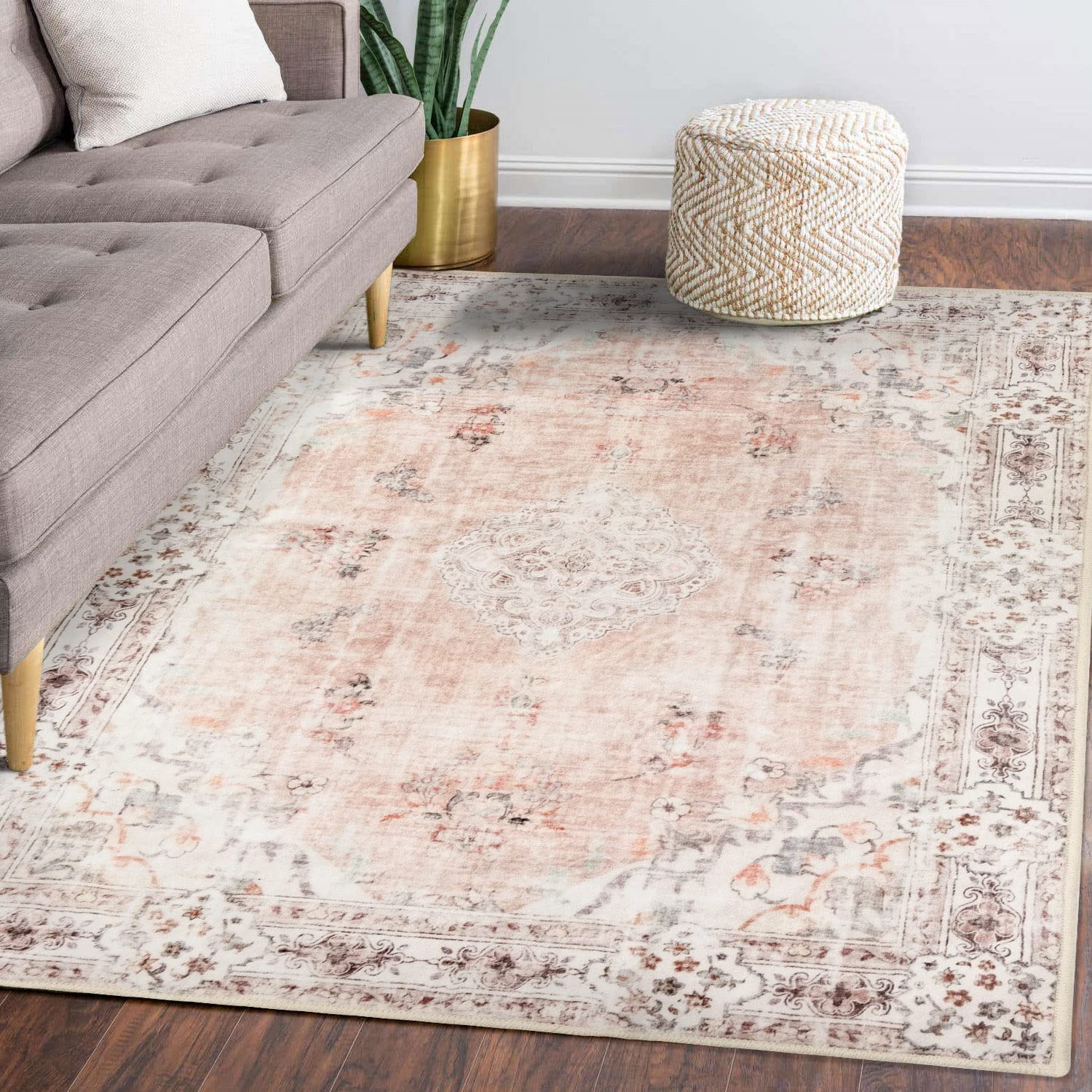 MUJOO tapis face avant rose apportant chaleur décorative