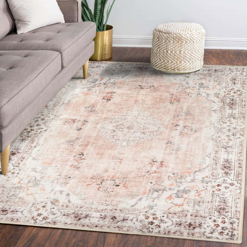 MUJOO tapis face avant rose apportant chaleur décorative