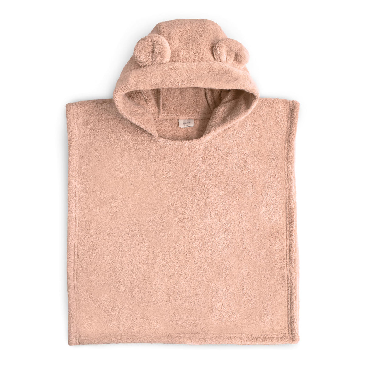 mushie poncho-serviette face blush montrant coupe pratique et couverture