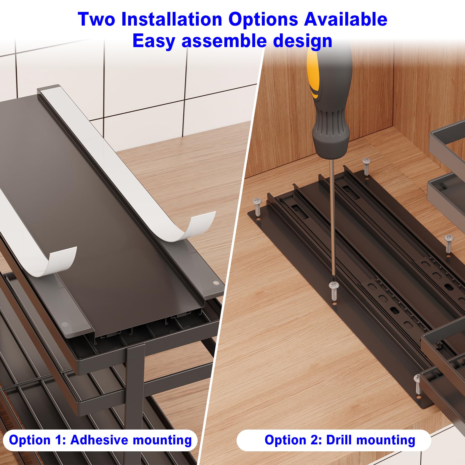 Mustorn kit de fixation avec bandes 3M et vis, installation rapide