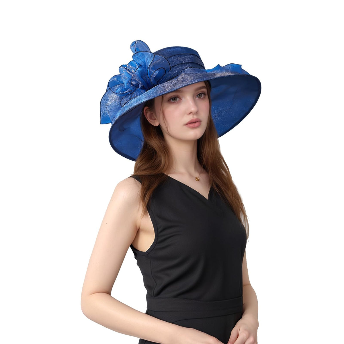 Muswarm chapeau vue avant mise en valeur navy et silhouette élégante