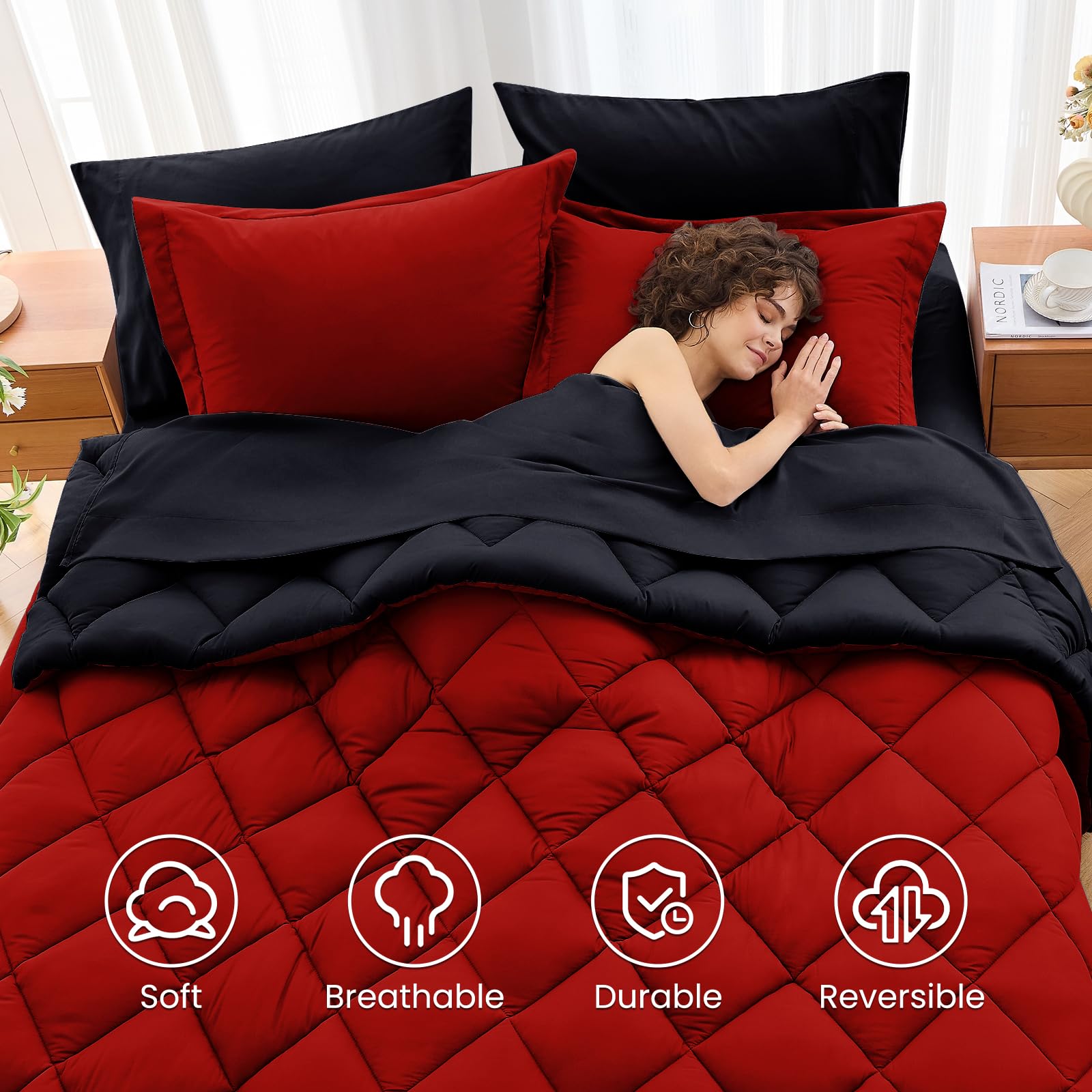 MUXHOMO comparaison montrant taille oversize adaptée aux lits king