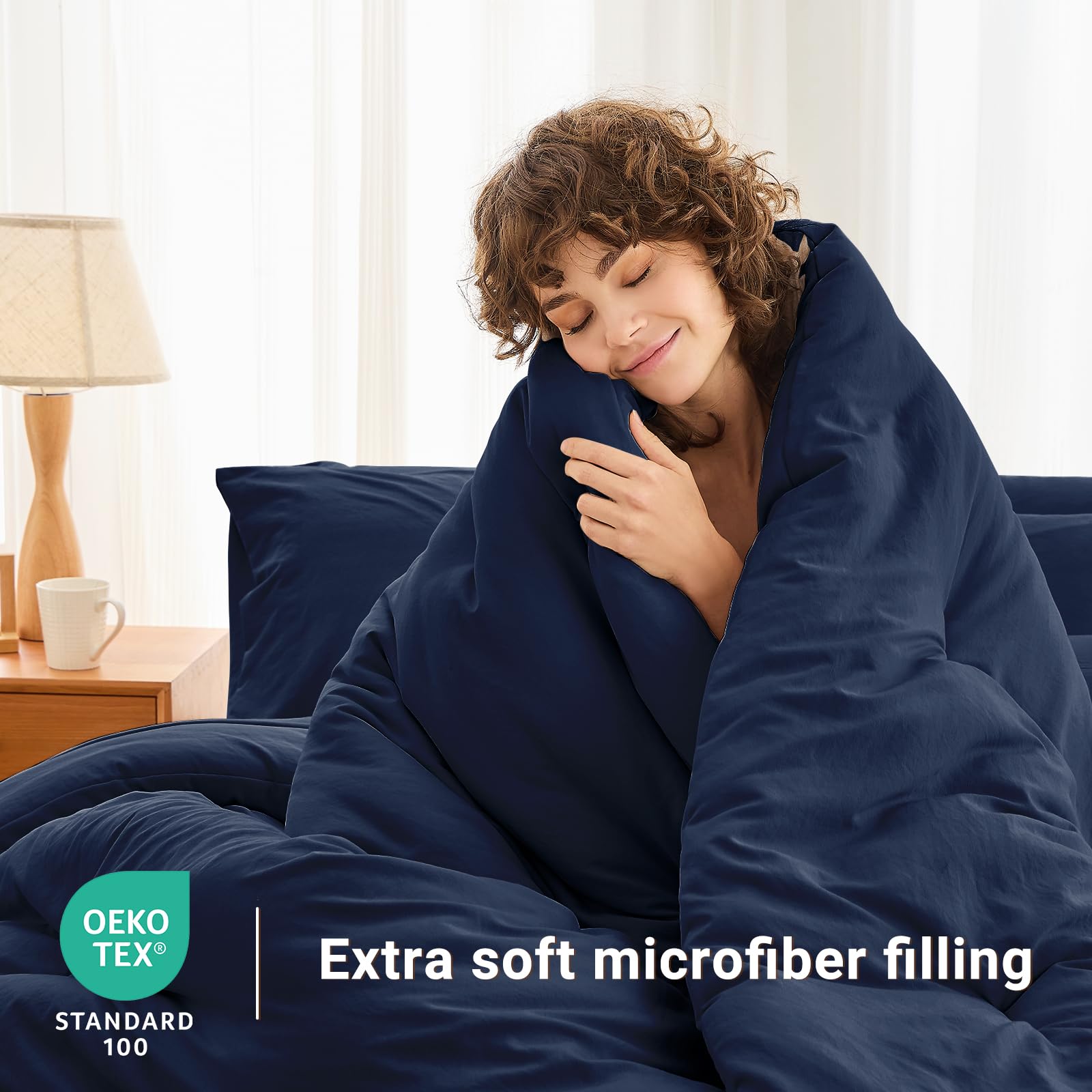 MUXHOMO couette installée en chambre illustrant confort et design coordonné