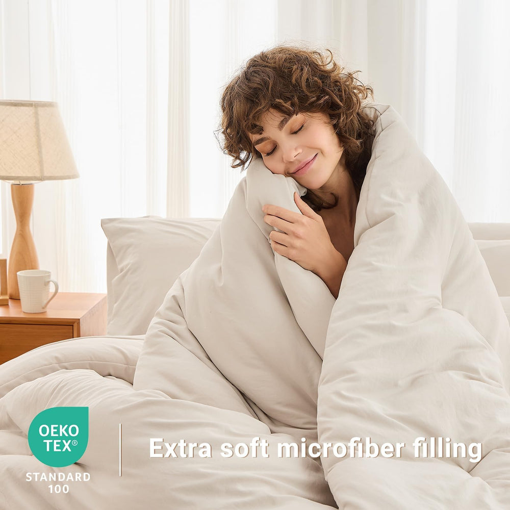 MUXHOMO couette posée sur lit montrant gonflant et confort visuel