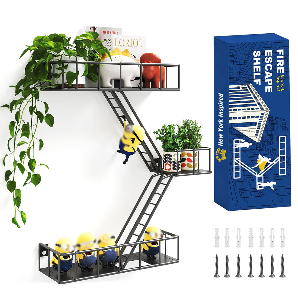 MVPSONAG étagère frontale noire, design gain de place et style industriel
