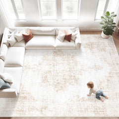 MXSANYOO face avant du tapis beige présentant motif médaillon, décor élégant