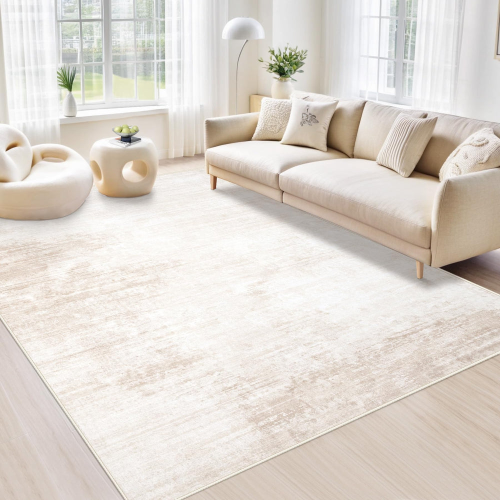 MXSANYOO vue avant du tapis beige montrant le design moderne et qualité