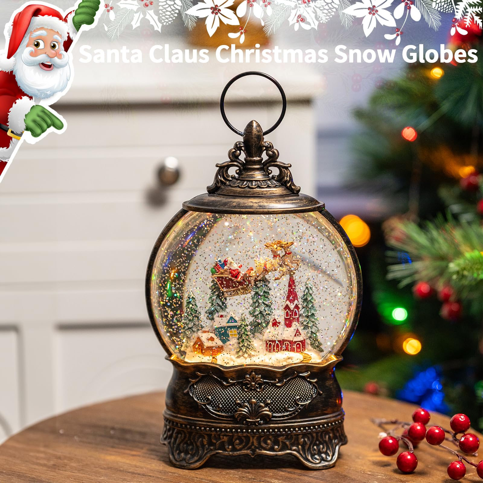 MXwcy mise en scène sur table de Noël idéale comme centre de décoration et cadeau