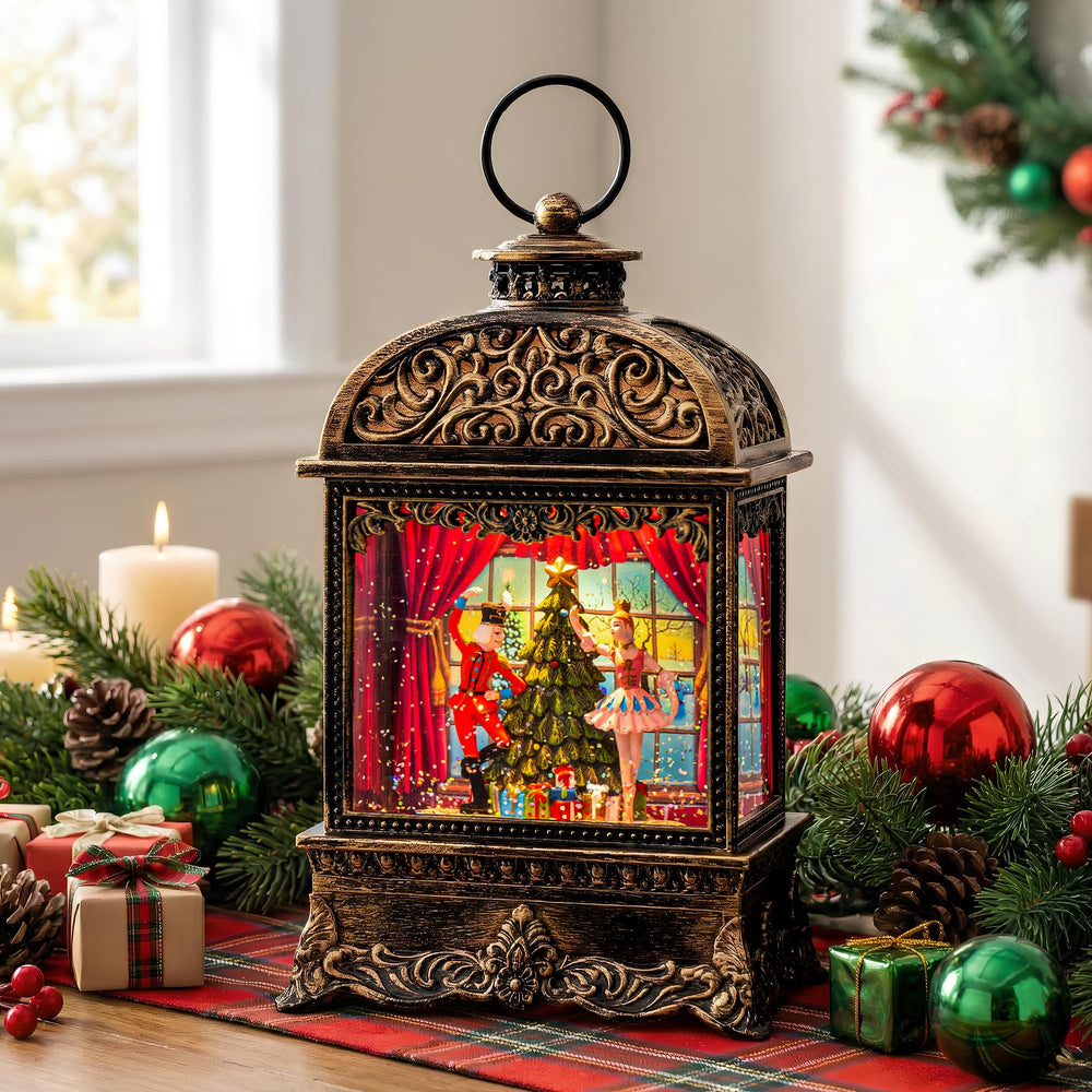 MXwcy lanterne face montrant Casse-noisette et princesse pour ambiance festive