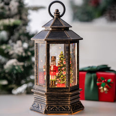 MXwcy lanterne casse-noisette vue de face montrant scène festive et charme