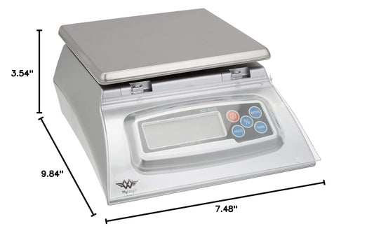 My Weight KD-8000 écran protégé par couvercle, illustration d'utilisation propre en pâtisserie