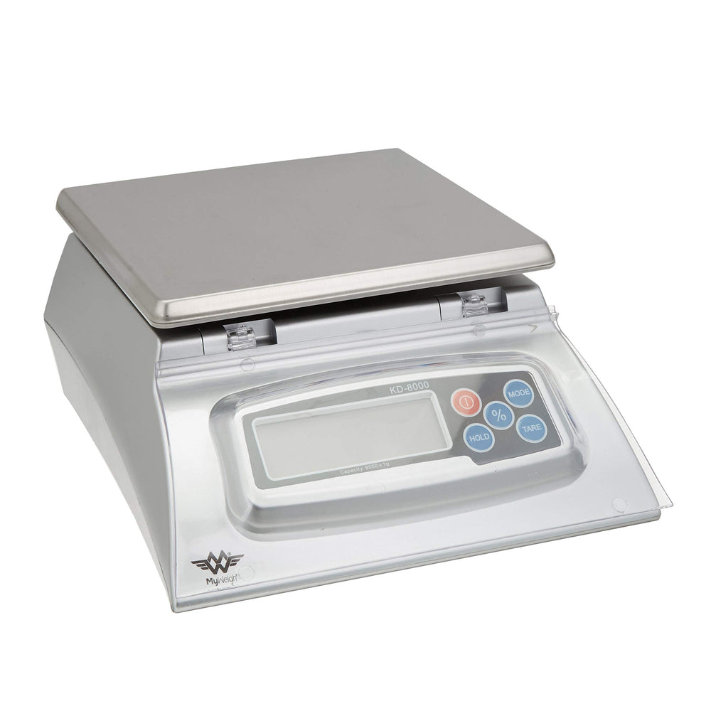 My Weight KD-8000 face avant montrant la plateforme inox et écran rétroéclairé pour pesées précises