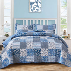 Mybedsoul couette face avant motif floral bleu, apporte charme bohème
