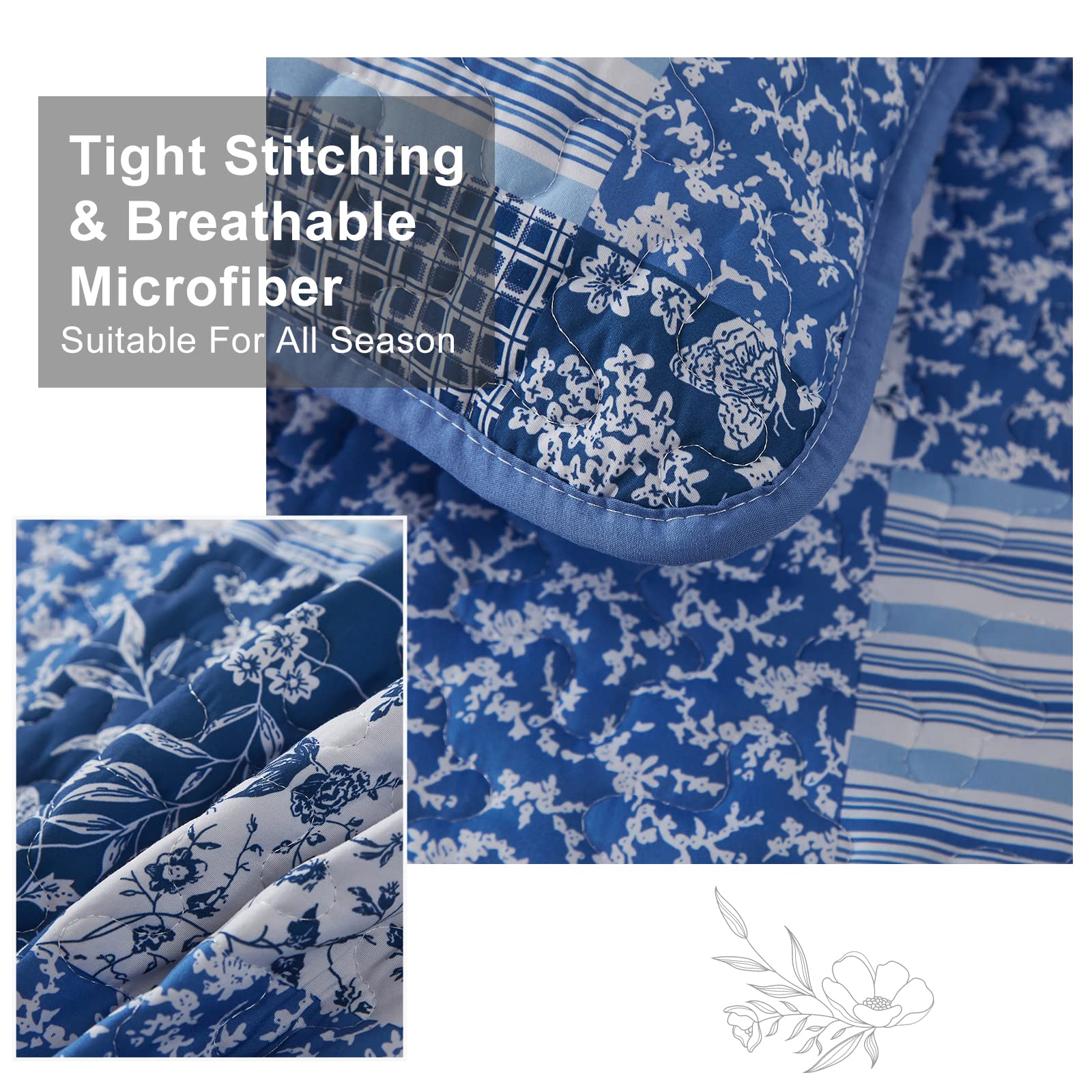 Mybedsoul taies d'oreiller et détail motif patchwork pour coordination décorative