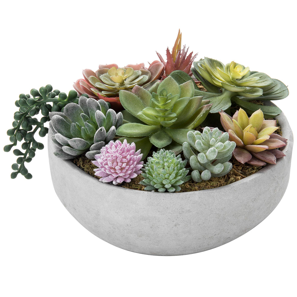 MyGift pot béton gris face présentant l'ensemble décoratif et son style industriel