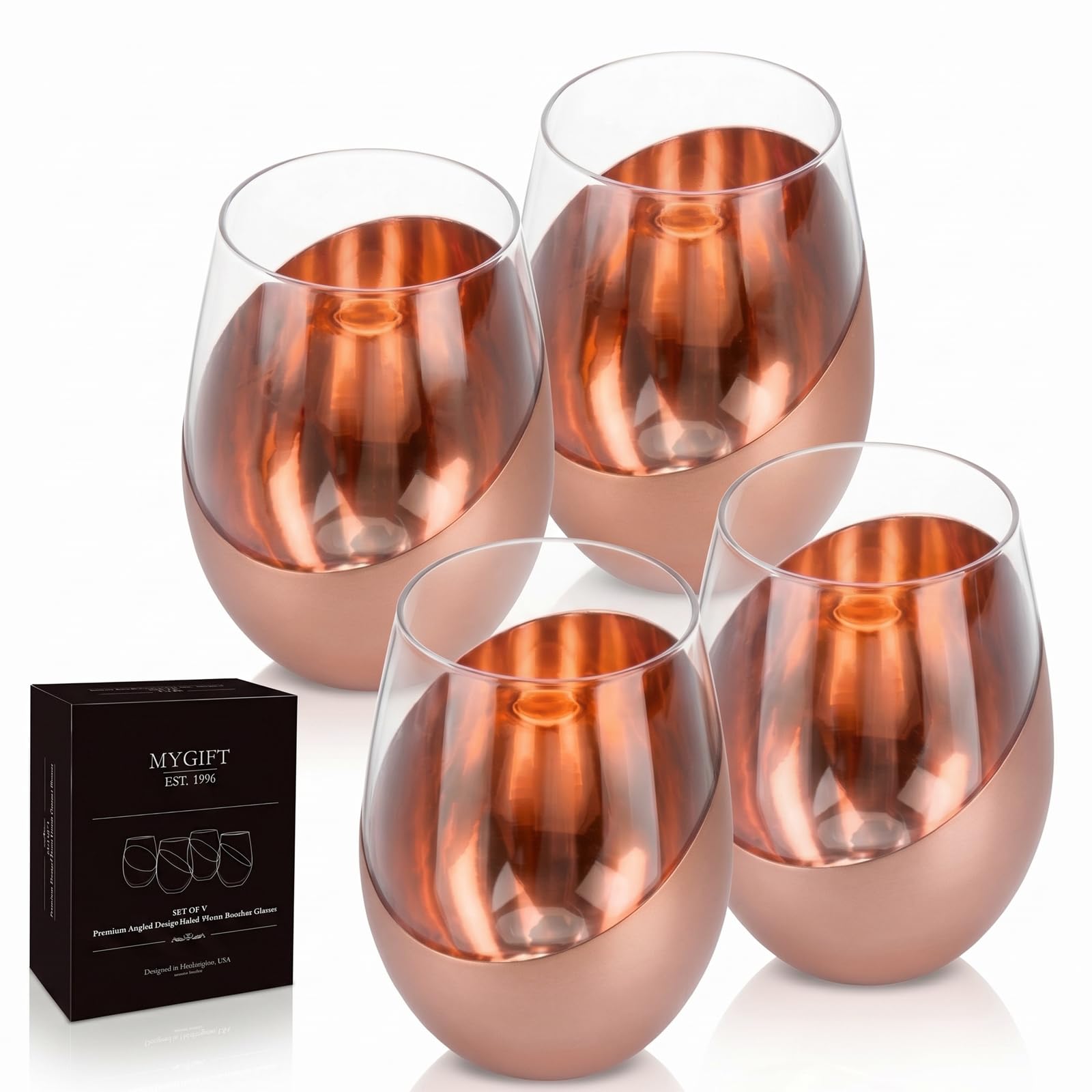 MyGift lot de 4 verres face avant élégant pour servir avec style